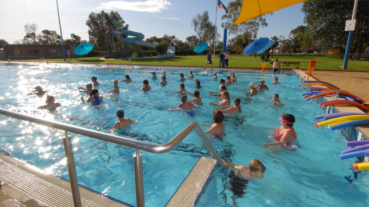 Cobar swimming pool. Pools have many important roles, like hosting aqua aerobic classes. Picture by Louise Donges