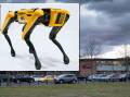 Brindabella Christian College appears to have bought a Spot robot by Boston Dynamics, inset. Pictures by Sitthixay Ditthavong, Shutterstock