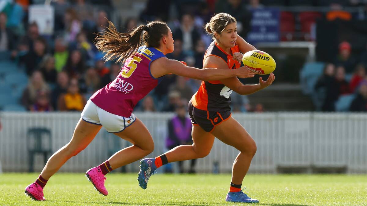 GWS Giants' Jasmine Grierson in action during their round loss to the Brisbane Lions on Sunday. Picture by Getty Images 