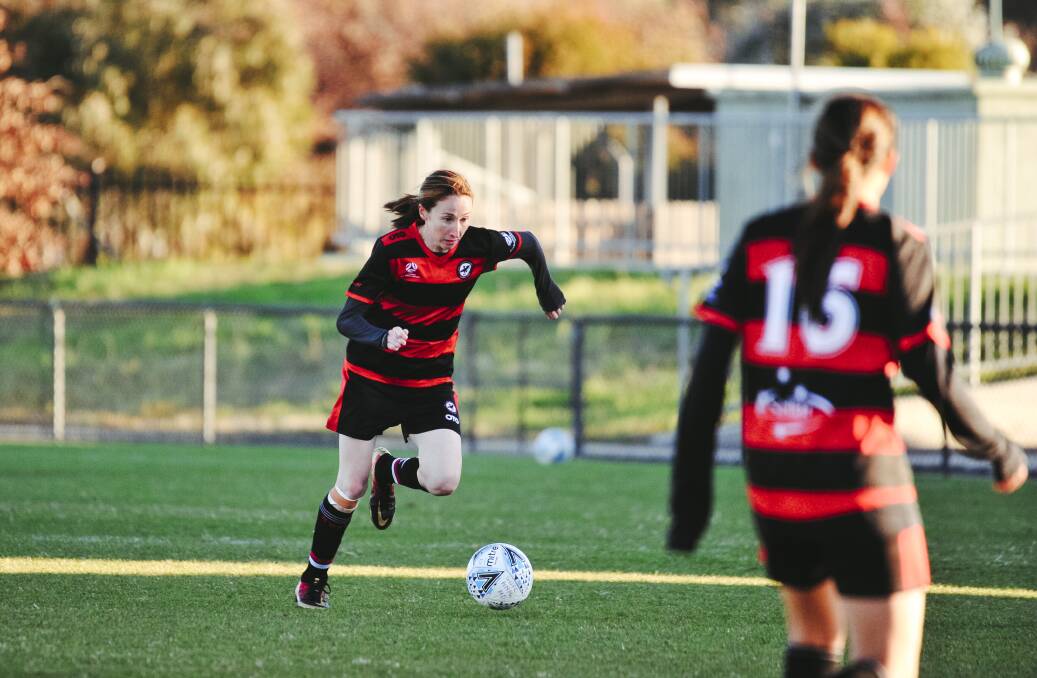 Former West Canberra Wanderers FC player Emma Stanbury has signed with ALW club Adelaide United. Picture: Dion Georgopoulos