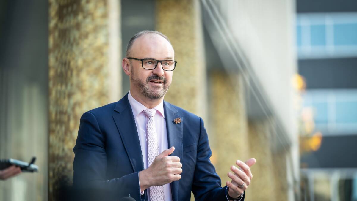 Chief Minister Andrew Barr says growth forecasts will be downgraded in the upcoming budget. Picture by Karleen Minney 
