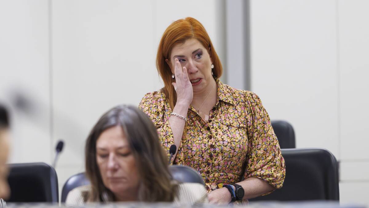 ACT Human Rights Minister Tara Cheyne became emotional when speaking about the bill on Wednesday. Picture by Keegan Carroll 