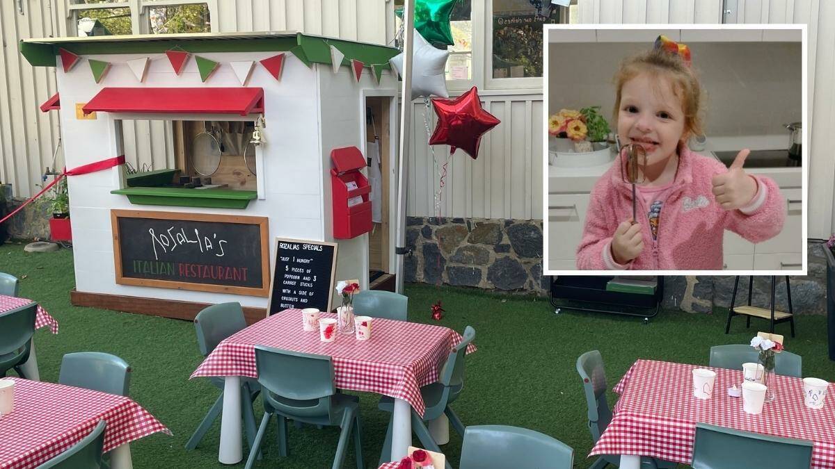 Rozalia's Italian Restaurant is a tribute to the five-year-old (inset image) who died on July 5. Pictures by Lucy Bladen, supplied 