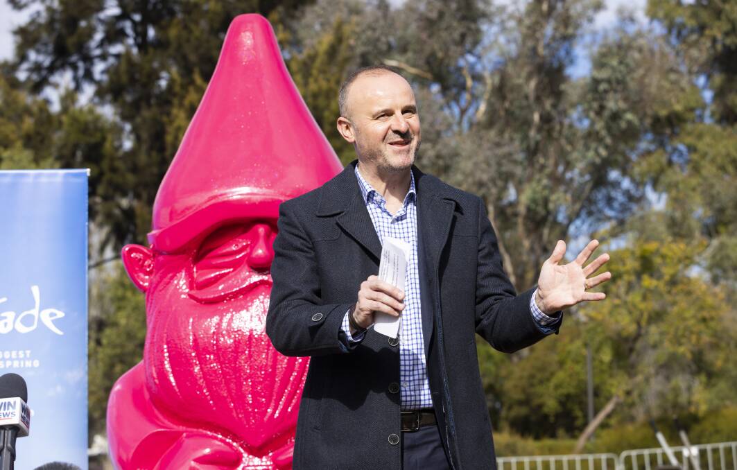 Chief Minister Andrew Barr launching Floriade. Picture by Keegan Carroll 