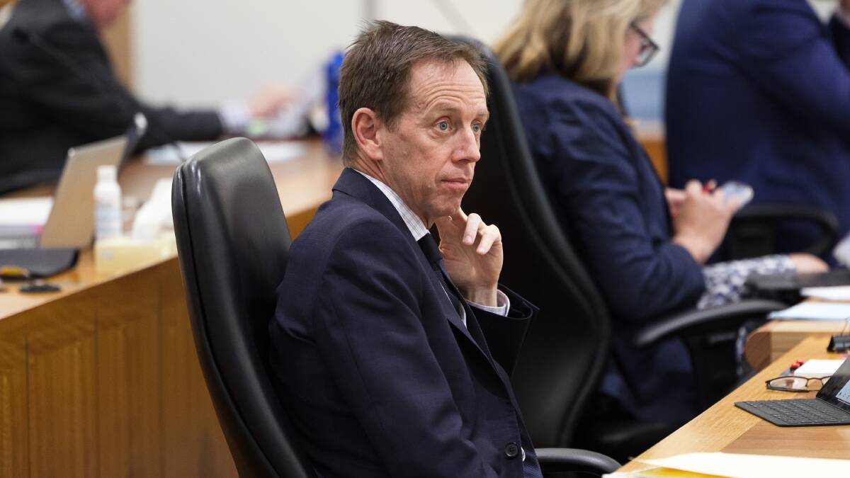 Attorney-General Shane Rattenbury introduced the proposed changes to the Evidence Act last month. Picture by Sitthixay Ditthavong