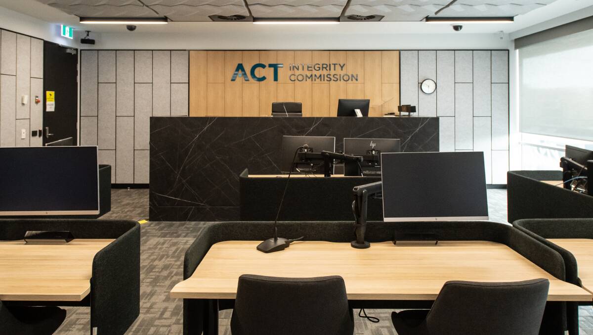 Hearing room at the ACT Integrity Commission office. Picture by Sitthixay Ditthavong 