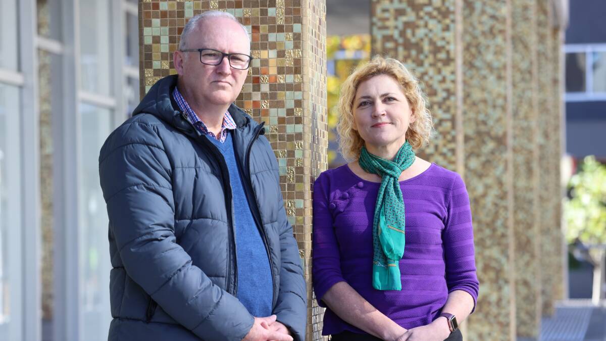 Australian Nursing and Midwifery Federation ACT Branch Secretary Matthew Daniel and Minister for Mental Health Emma Davidson, pictured last year while announcing the Dhulwa inquiry. Picture by James Croucher