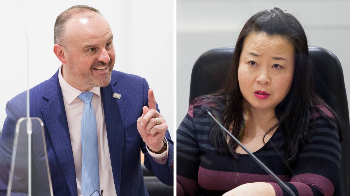 Chief Minister Andrew Barr and Opposition Leader Elizabeth Lee. Pictures by Sitthixay Ditthavong 