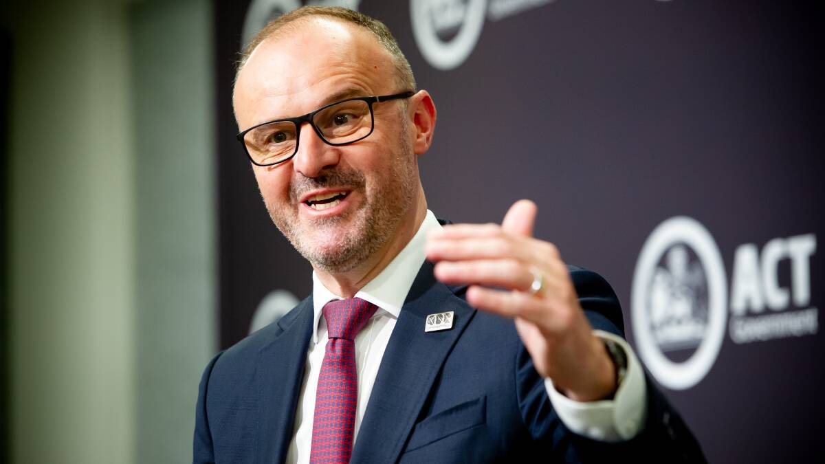 Chief Minister Andrew Barr delivered the ACT mid-year budget update on Thursday. Picture by Elesa Kurtz 
