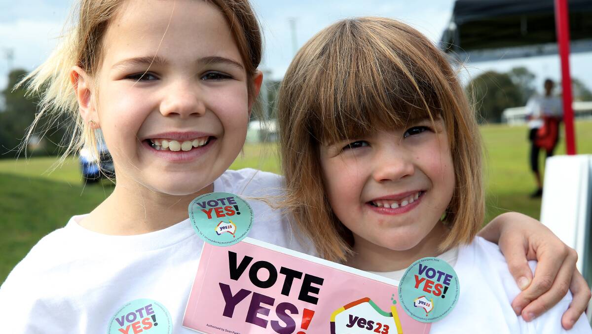 Emme and Ada Greer at the launch of the "yes" campaign in Newcastle last weekend. Picture by Peter Lorimer