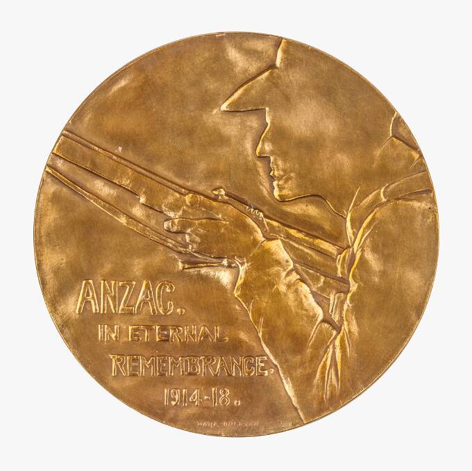 The flip side of the Anzac medallion. Picture courtesy of Australian War Memorial 