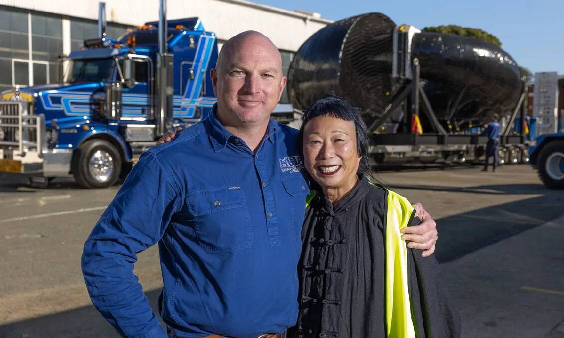 Jon Kelly, head of Heavy Haulage Assets, with artist Lindy Lee. Picture supplied