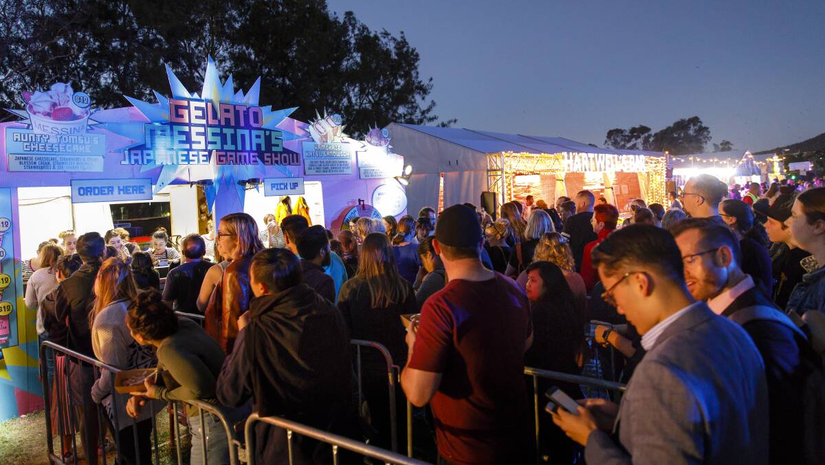Messina gets fans excited ahead of its Canberra opening, at the Enlighten night noodle markets. Picture by Sitthixay Ditthavong