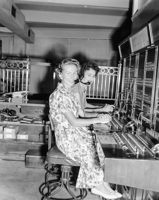 Telephone exchange operators at the Hotel Canberra. Picture courtesy of the National Archives of Australia