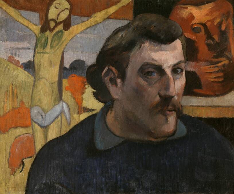 Paul Gauguin, Portrait of the artist with The yellow Christ (Portrait de lartiste au Christ jaune), 1890-91.