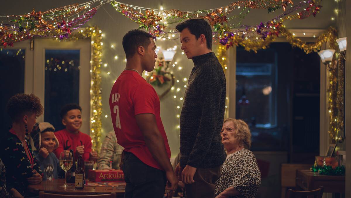 Lucien Laviscount and Asa Butterfield in Your Christmas or Mine? Picture Disney+