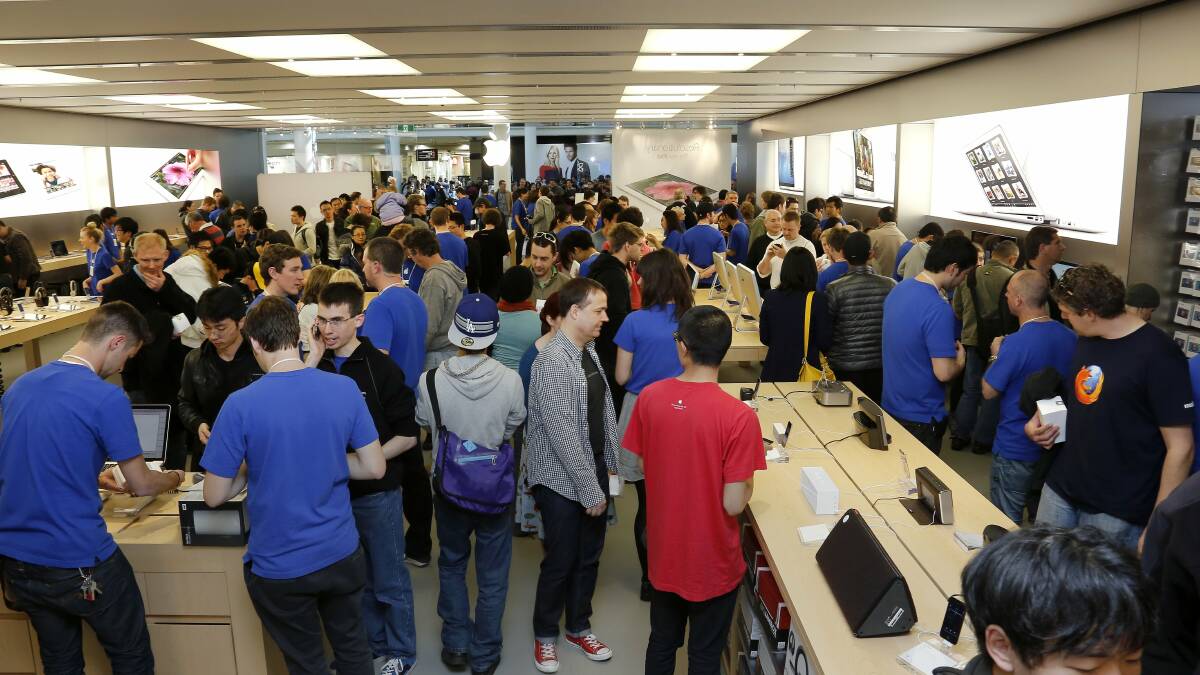 Canberra's Apple store opens. Picture ACM