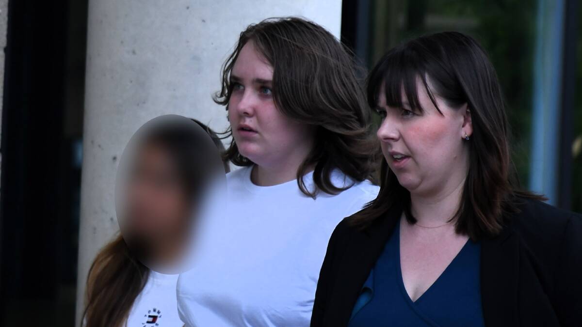 Shakira Adams leaves court with Legal Aid lawyer Ellie Wallis. Picture by Hannah Neale