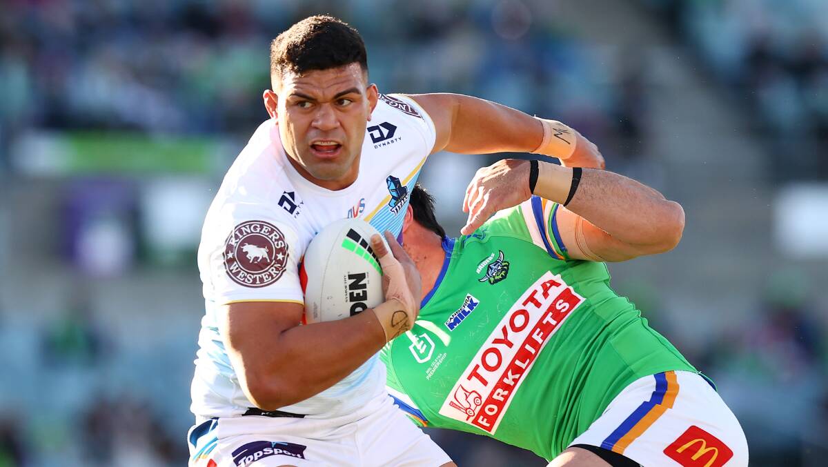The Raiders hope to see Titans forward David Fifita in lime green next season. Picture Getty Images