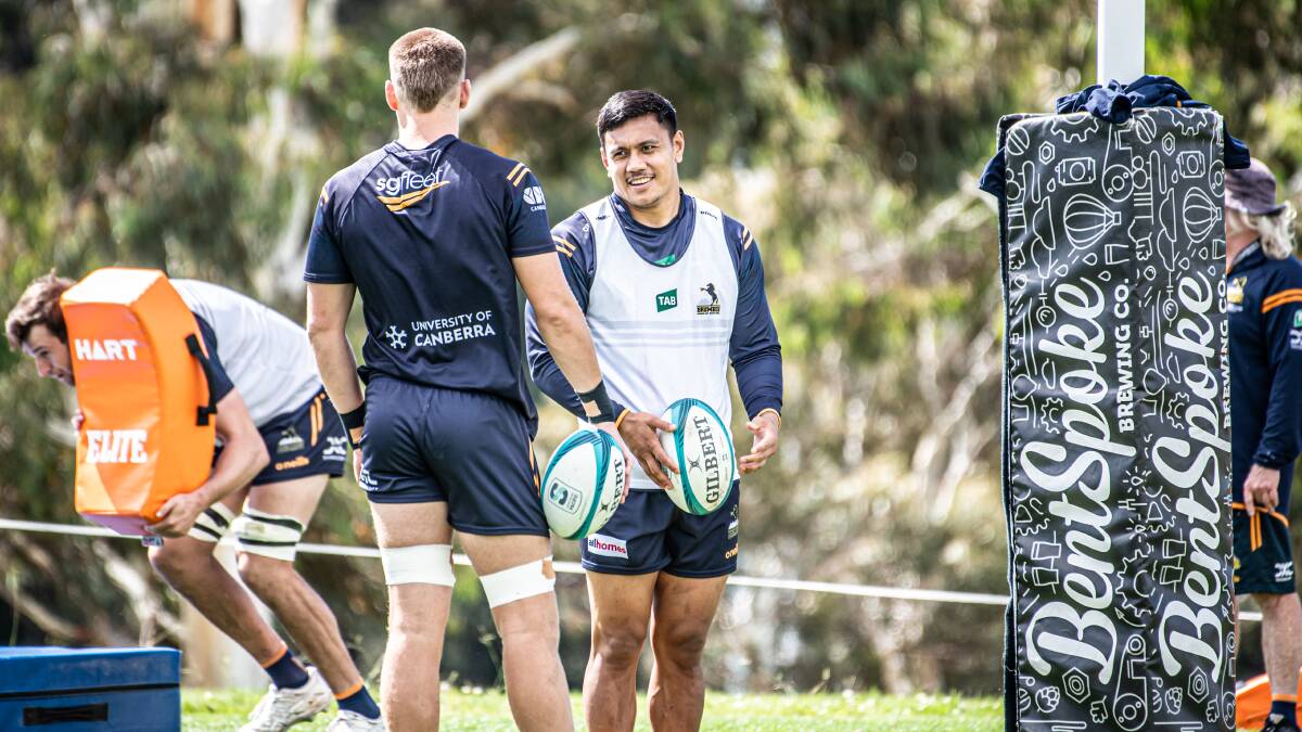 There's been plenty for ACT Brumbies star Len Ikitau to smile about this week. Picture by Karleen Minney