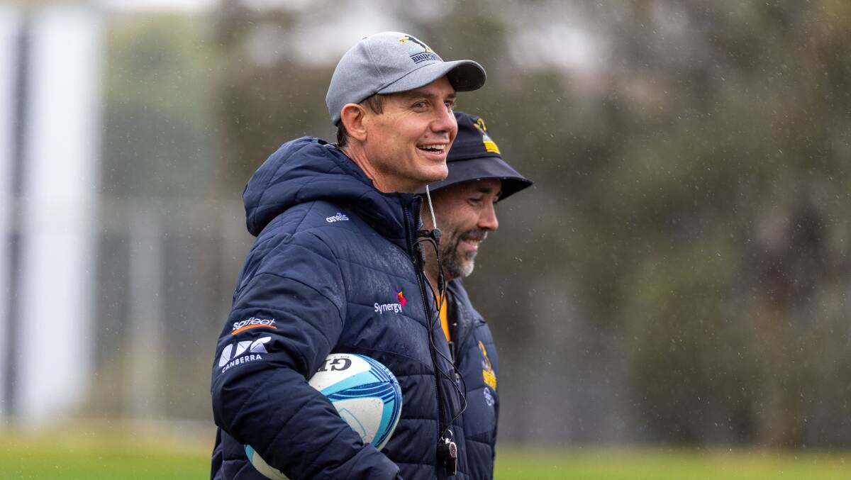 ACT Brumbies coach Stephen Larkham is set to extend his stint with the club. Picture by Gary Ramage