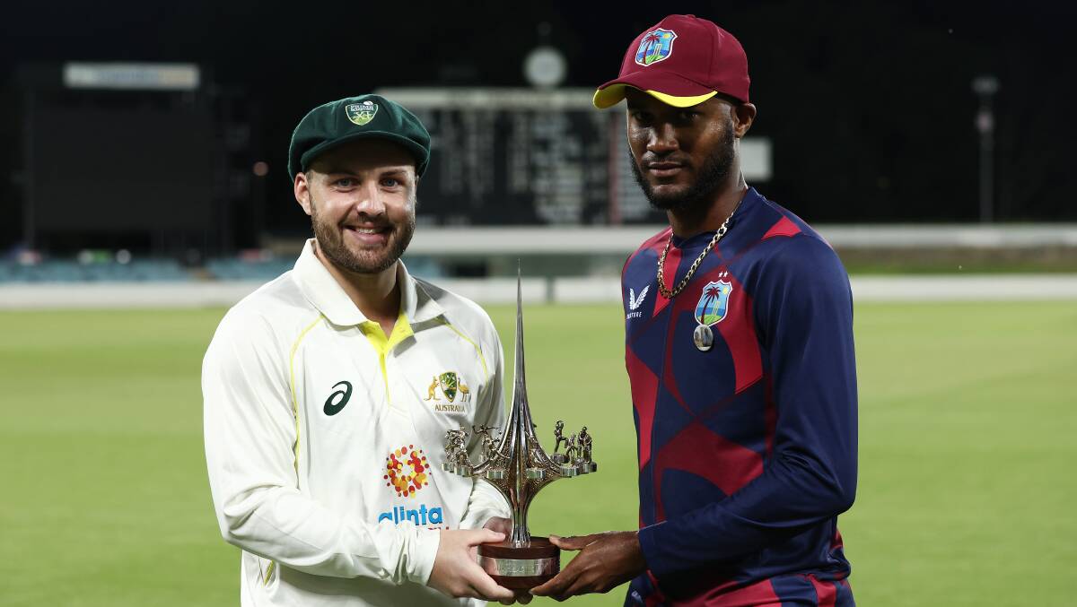 The Prime Minister's XI and West Indies shared the spoils at Manuka Oval on Saturday night. Picture Getty Images