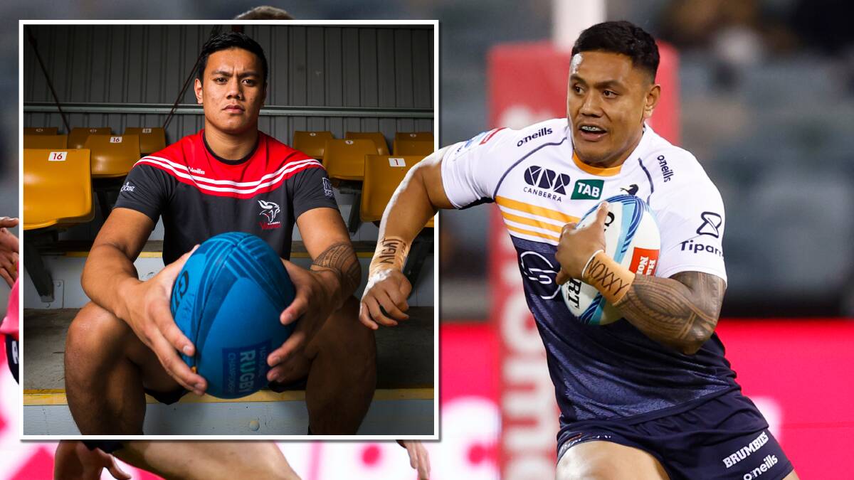 Brumbies star Len Ikitau has developed from a fresh-faced 18-year-old into one of the world's best centres. Pictures by Keegan Carroll/Dion Georgopoulos