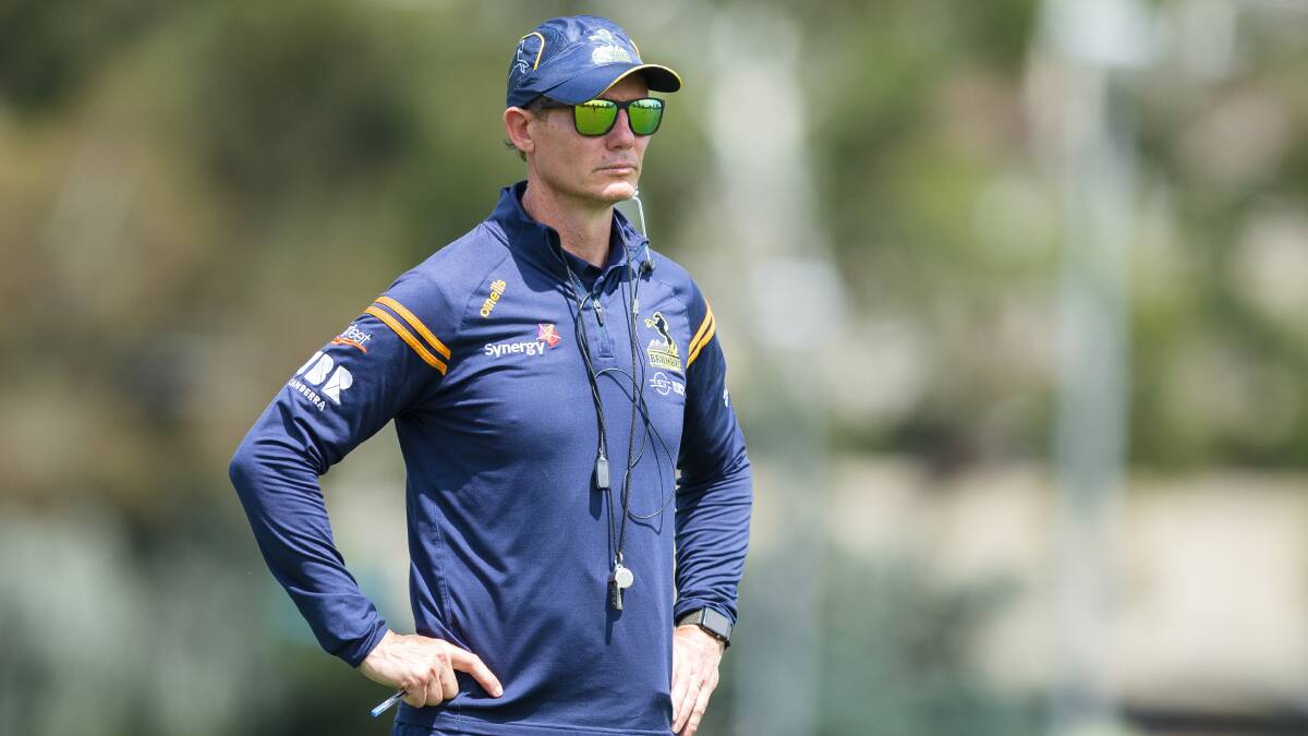 ACT Brumbies coach Stephen Larkham was disappointed with reports about the team's financial position. Picture by Sitthixay Ditthavong