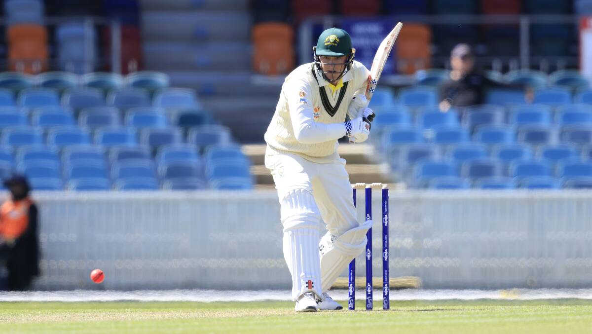 Matt Renshaw top-scored for the Prime Minister's XI with a patient 81. Picture by Keegan Carroll