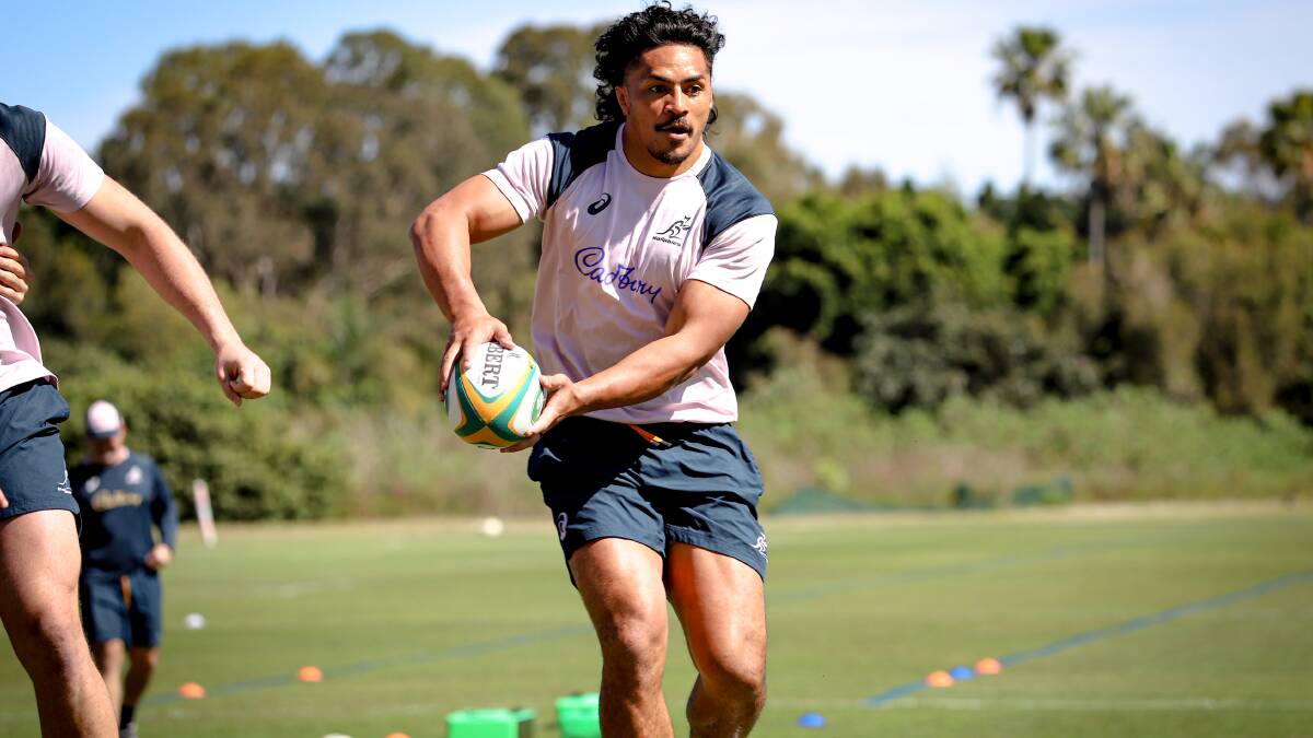 Wallabies loose forward Pete Samu is looking forward to playing in his home town of Melbourne on Thursday night. Picture by Andrew Phan/Wallabies Media