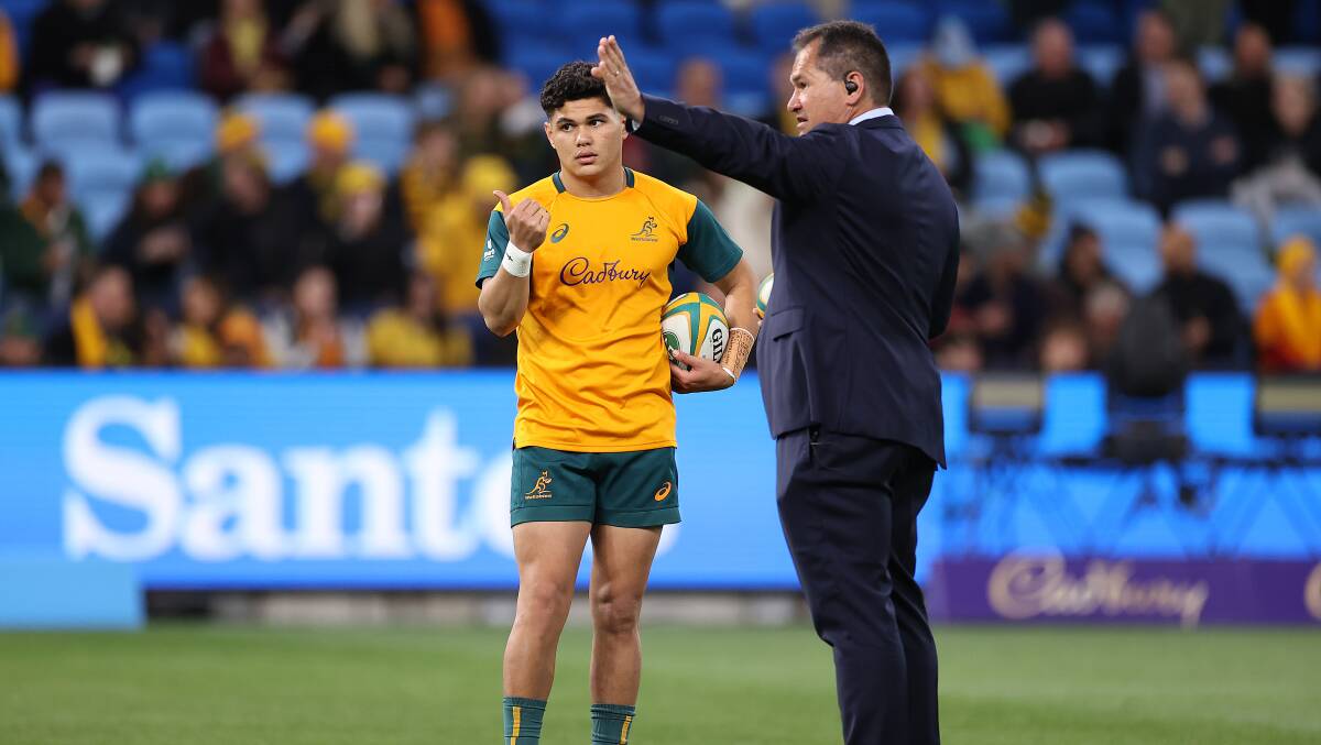 Wallabies coach Dave Rennie is eager to provide Noah Lolesio continuity in the starting lineup. Picture by Getty Images