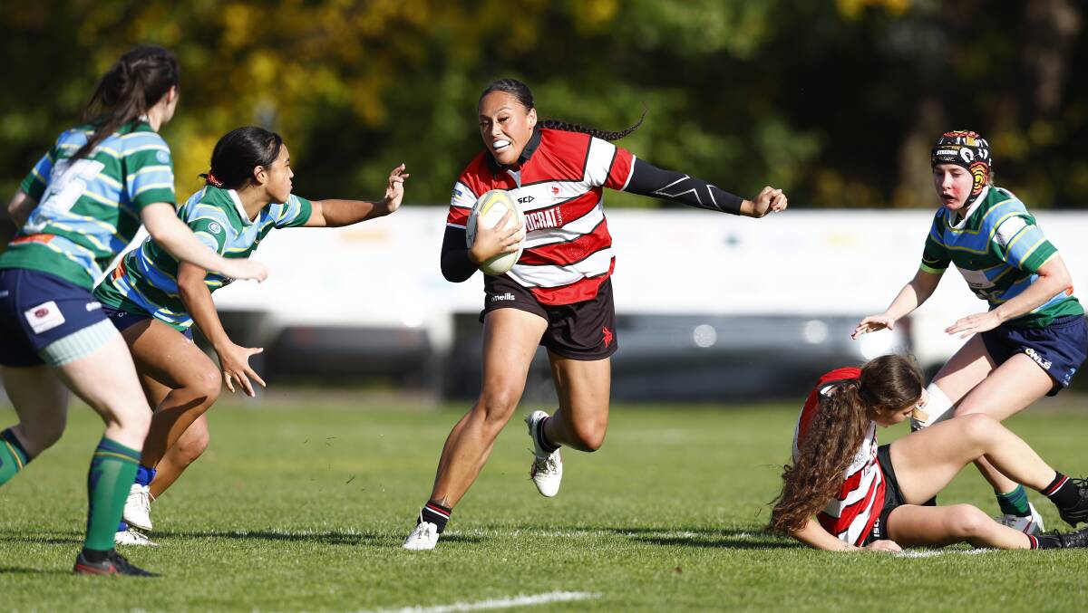 Tuggeranong's Zali Waihape finds open space in Saturday's victory over the Owls. Picture by Keegan Carroll