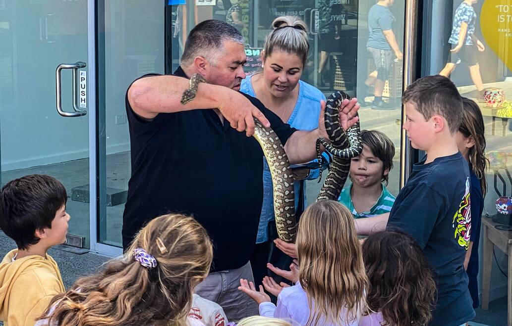 Visitors and locals enjoyed a visit from Tiny Zoo who set up outside the Merimbula Visitor Information Centre on Tuesday, April 12.