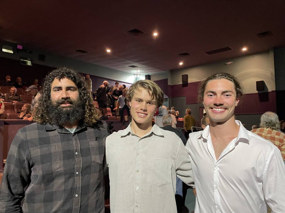 Nathan Lygon,Jacob Shields and Jordan Mundey at the film screening. Picture by Denise Dion
