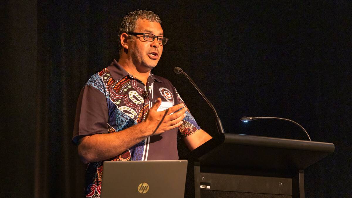 Marcus Ardivson, CEO of Twofold Aboriginal Corporation spoke about the work taking place at Jigamy Farm. Picture by David Rogers