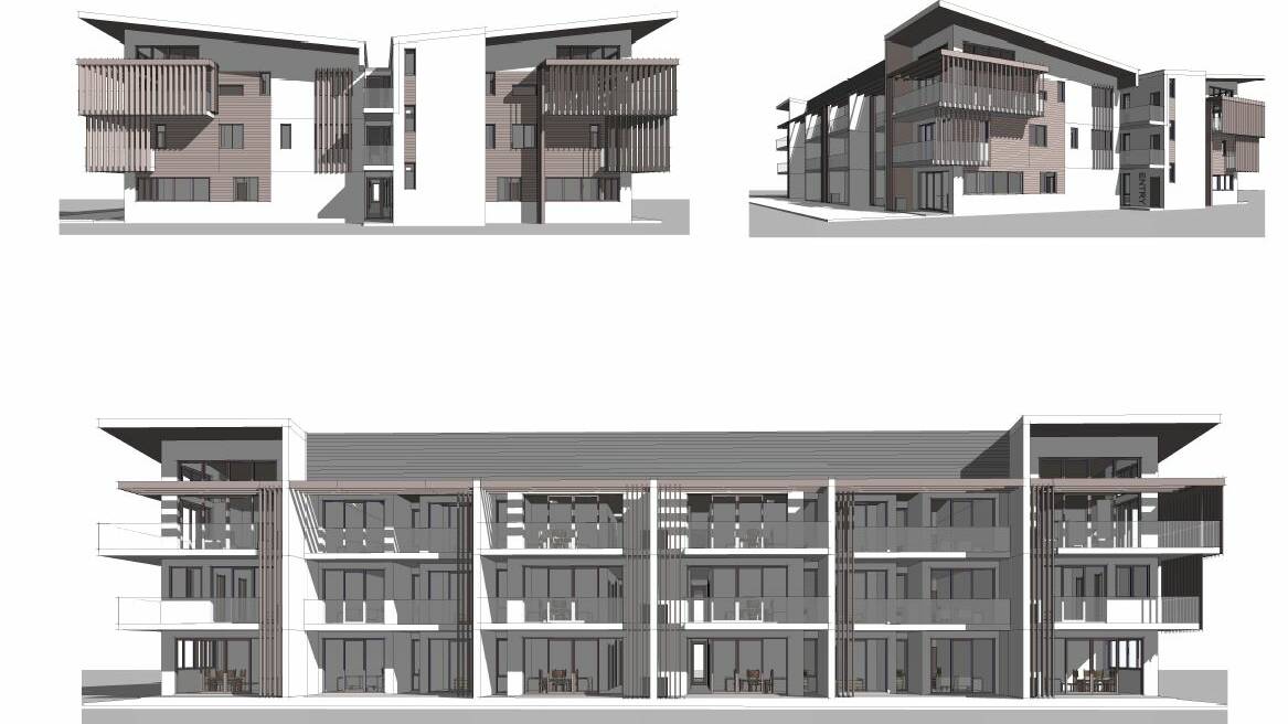 Architectural sketches of the three-storey block that is particularly concerning for Ocean Dr residents.