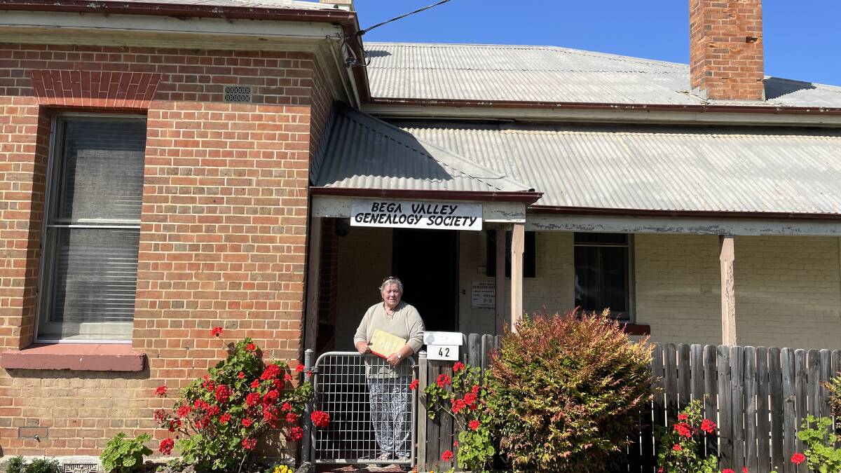 President of the Bega Valley Genealogy Society Liz McIntyre at the Old Pambula Courthouse. Picture by Denise Dion