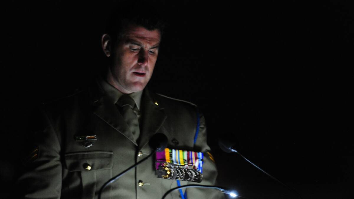 Ben Roberts-Smith at the Anzac Day dawn service in 2014. Picture by Karleen Minney