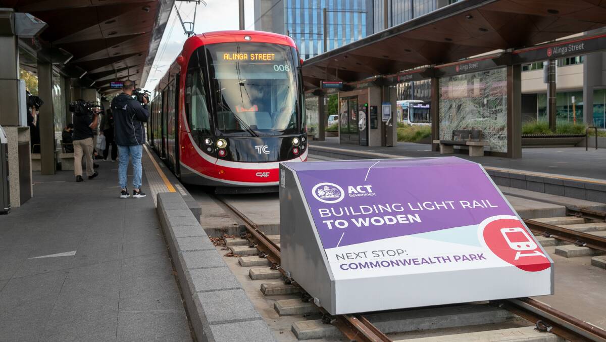 The ACT government's obsession with light rail is one reason the territory's AAA credit rating was downgraded. Picture by Keegan Carroll