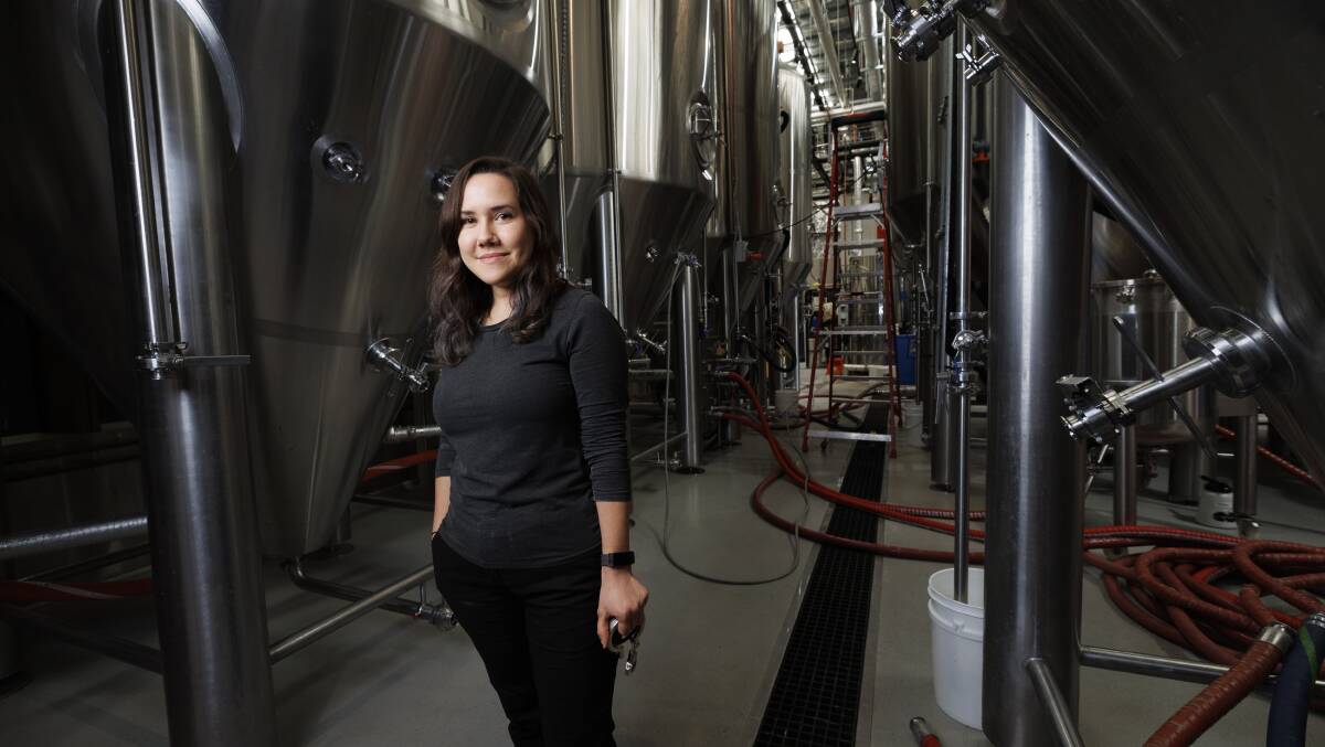Capital Brewing Co's lead production brewer Sherri Dill at the Dairy Road brewery. Picture by Keegan Carroll