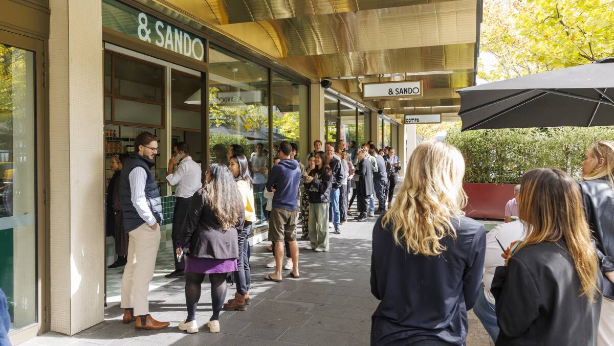 Canberrans flocked to the new sandwich store on opening day. Picture by Keegan Carroll