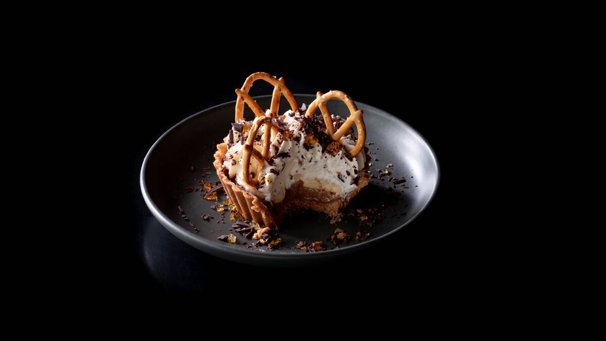 Banoffee pie with pretzels. Picture supplied