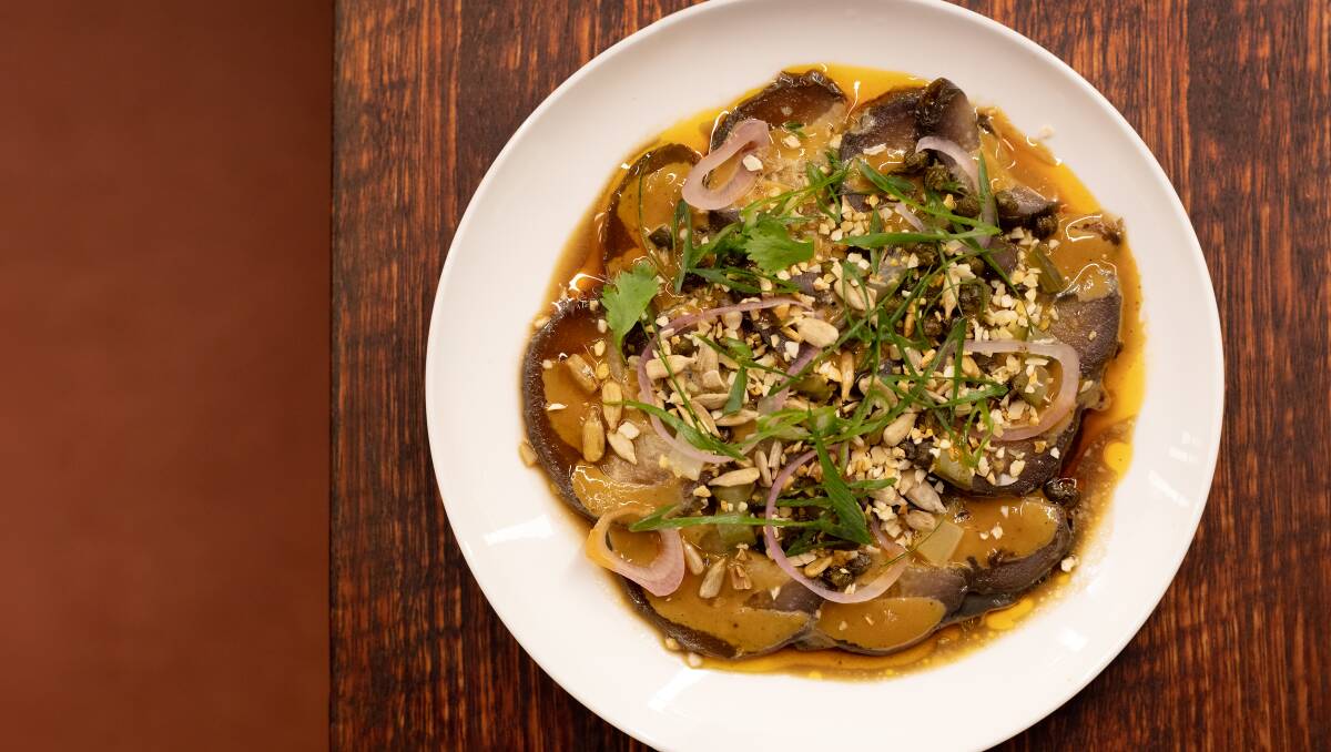 Strange flavour eggplant, sesame and chilli oil. Picture by Cassie Abraham