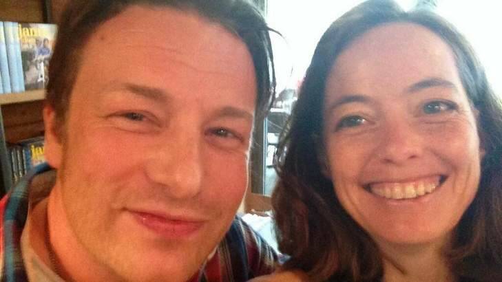 Damn you, Kirsten Lawson, seen here with Jamie Oliver. Picture Canberra Times archive