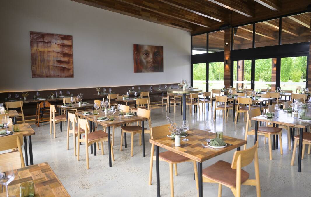 The Terry Ring-designed main restaurant overlooks the truffle orchard. Picture by Keegan Carroll