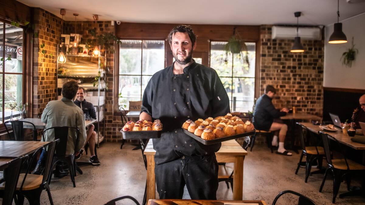 Geoff Whittall, of Hall's Kynefin Cafe, with some of his delicious bombolini. Picture by Karleen Minney
