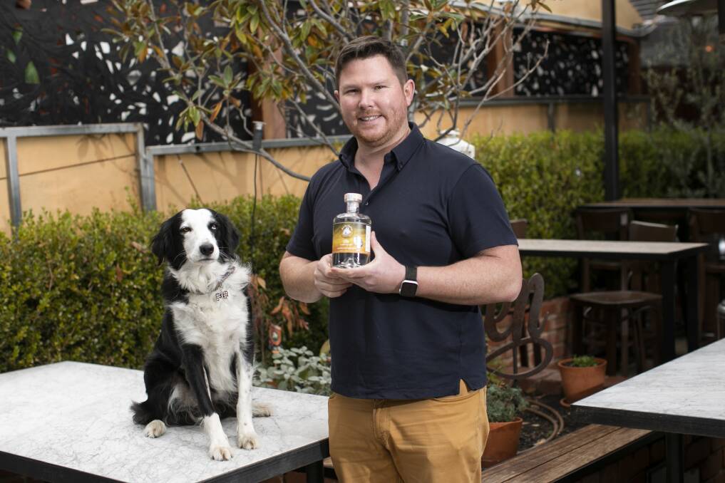 Gavin Gillin, of Hold Fast Distillery, and Sadie, the dog. Picture by Keegan Caroll 