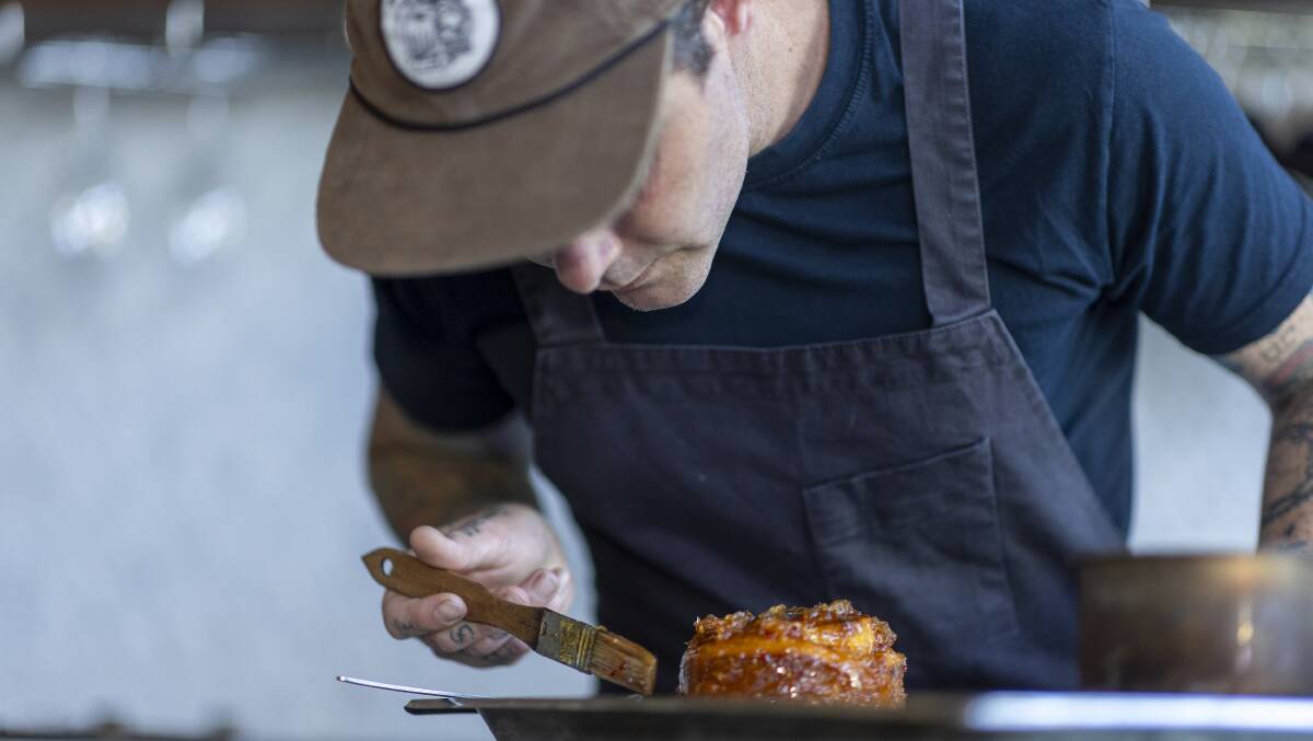 Executive chef at Pilot and Such and Such, Mal Hanslow glazes his escargot. Picture by Gary Ramage 