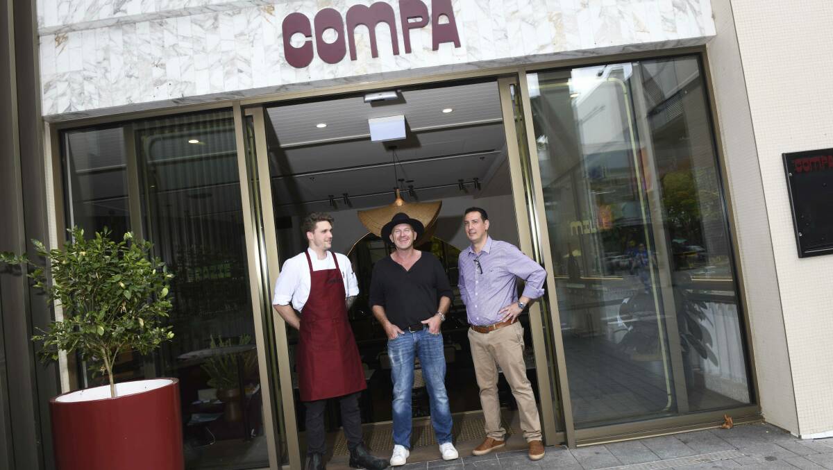 Compa head chef Nick Mathieson, Matt Moran and general manager and sommelier, Tasso Rovolis. Picture supplied