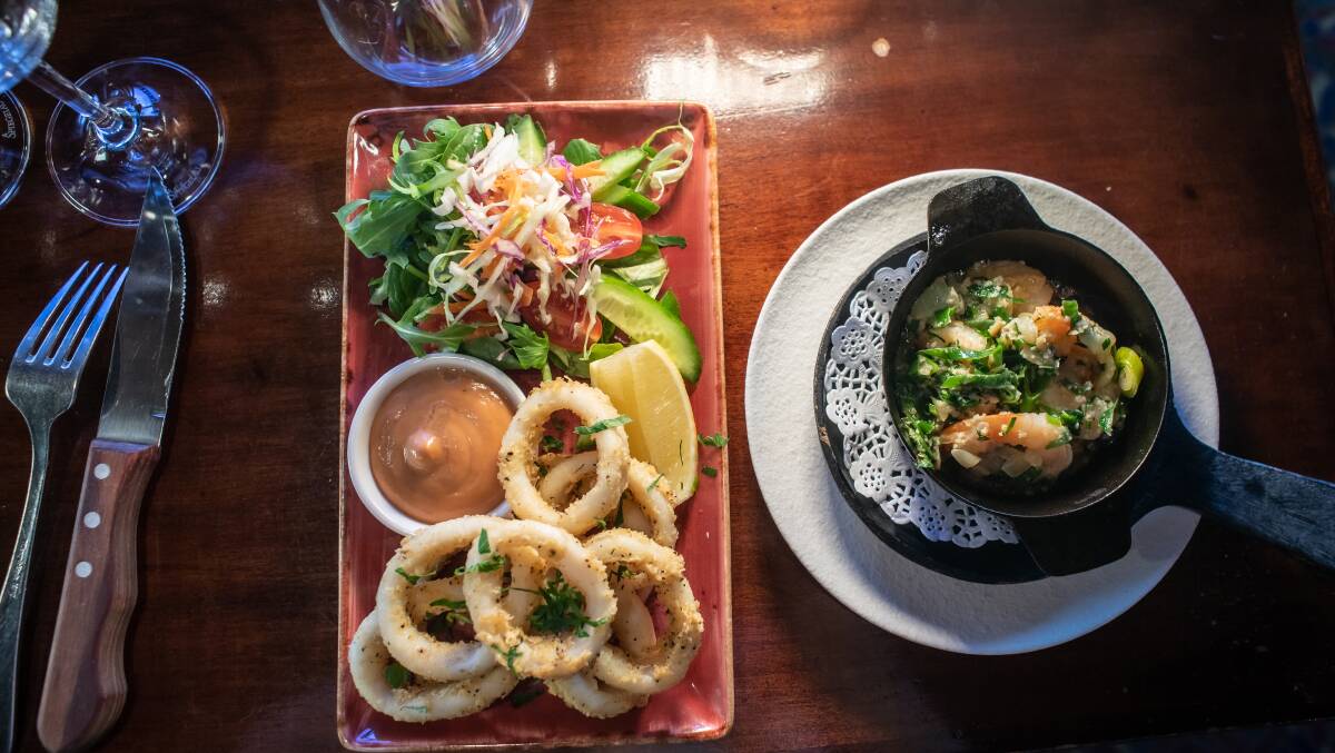 Salt and pepper calamari and garlic prawns. Picture by Karleen Minney